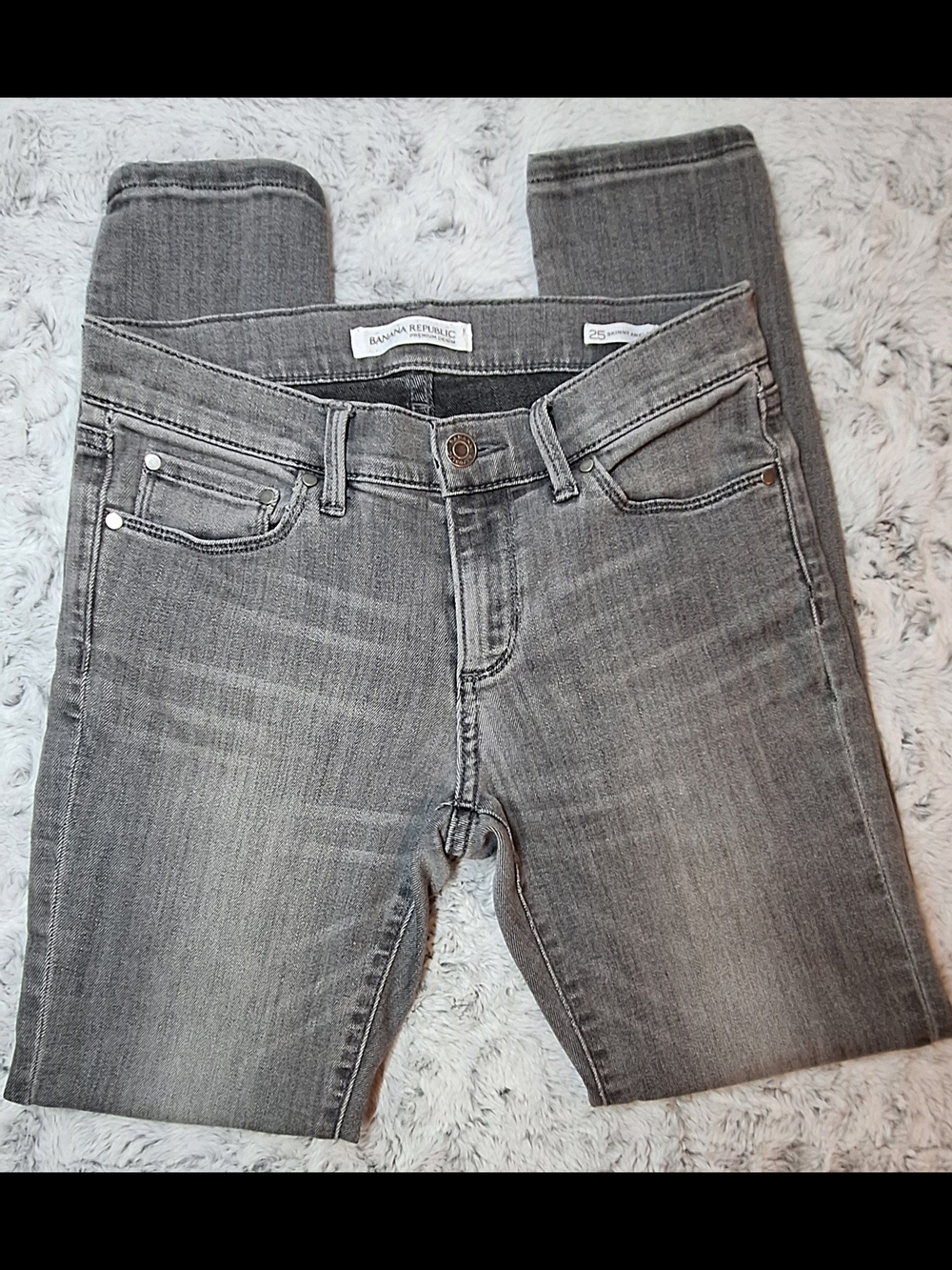 Banana Republic Gray Premium Denim Skinny Ankle Jeans Size 25
